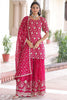 Stunning Pink Georgette Sequins Festival Wear Sharara Suit With Dupatta