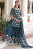 Outstanding Blue Georgette Sequins Embroidered Reception Wear Sharara Suit