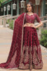 Wonderful Maroon Thread Embroidered Silk Wedding Wear Lehenga Choli