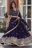 Fabulous Purple Sequins Silk Reception Wear Lehenga Choli With Dupatta
