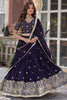 Fabulous Purple Sequins Silk Reception Wear Lehenga Choli With Dupatta