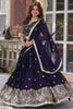 Fabulous Purple Sequins Silk Reception Wear Lehenga Choli With Dupatta