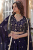 Fabulous Purple Sequins Silk Reception Wear Lehenga Choli With Dupatta