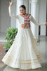 Spectacular White Gota Patti Work Cotton Navratri Special Lehenga Choli