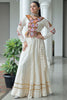 Spectacular White Gota Patti Work Cotton Navratri Special Lehenga Choli