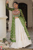 Adorable Green Bandhani Printed Festival Wear Lehenga With Kurti