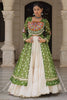 Adorable Green Bandhani Printed Festival Wear Lehenga With Kurti