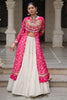 Amazing Pink Bandhani Printed Cotton Navratri Lehenga With Kurti