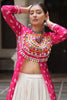 Amazing Pink Bandhani Printed Cotton Navratri Lehenga With Kurti