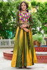 Fascinating Green Gamthi Work Chinon Traditional Lehenga Choli