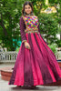 Attractive Wine Kutchi Gamthi Work Chinon Navratri Lehenga Choli