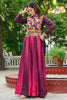 Attractive Wine Kutchi Gamthi Work Chinon Navratri Lehenga Choli