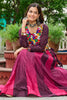 Attractive Wine Kutchi Gamthi Work Chinon Navratri Lehenga Choli