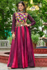 Attractive Wine Kutchi Gamthi Work Chinon Navratri Lehenga Choli