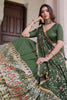 Astonishing Green Heavy Sequins Silk Mehendi Wear Lehenga Choli With Dupatta