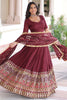 Bewitching Maroon Sequins Embroidered Silk Wedding Lehenga Choli