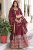 Bewitching Maroon Sequins Embroidered Silk Wedding Lehenga Choli