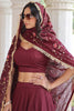 Bewitching Maroon Sequins Embroidered Silk Wedding Lehenga Choli