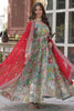 Tantalizing Blue Floral Print Event Wear Gown With Dupatta