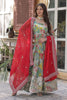 Tantalizing Blue Floral Print Event Wear Gown With Dupatta