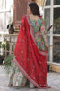 Tantalizing Blue Floral Print Event Wear Gown With Dupatta