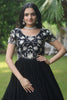 Mesmerizing Black Embroidered Georgette Reception Wear Gown