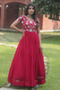 Bewitching Pink Embroidered Georgette Festival Wear Gown