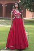 Bewitching Pink Embroidered Georgette Festival Wear Gown