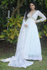 Incredible White Embroidered Georgette Event Wear Gown With Dupatta 