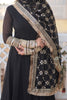 Beautiful Black Georgette Reception Wear Gown With Heavy Dupatta