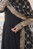 Beautiful Black Georgette Reception Wear Gown With Heavy Dupatta