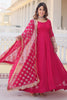 Gorgeous Rani Pink Georgette Festival Wear Gown With Dupatta