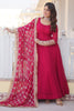 Gorgeous Rani Pink Georgette Festival Wear Gown With Dupatta