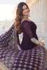 Dazzling Purple Georgette Engagement Wear Gown With Heavy Dupatta