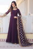 Dazzling Purple Georgette Engagement Wear Gown With Heavy Dupatta