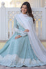 Enchanting Sky-Blue Embroidered Georgette Festival Wear Gown