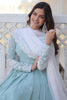 Enchanting Sky-Blue Embroidered Georgette Festival Wear Gown