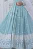 Enchanting Sky-Blue Embroidered Georgette Festival Wear Gown