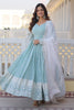 Enchanting Sky-Blue Embroidered Georgette Festival Wear Gown