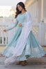 Enchanting Sky-Blue Embroidered Georgette Festival Wear Gown