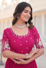 Adorable Pink Embroidered Georgette Function Wear Gown