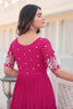 Adorable Pink Embroidered Georgette Function Wear Gown