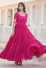 Adorable Pink Embroidered Georgette Function Wear Gown