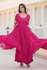 Adorable Pink Embroidered Georgette Function Wear Gown