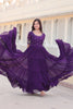 Mesmerizing Purple Embroidered Georgette Event Wear Gown