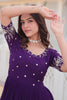 Mesmerizing Purple Embroidered Georgette Event Wear Gown