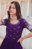 Mesmerizing Purple Embroidered Georgette Event Wear Gown