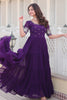 Mesmerizing Purple Embroidered Georgette Event Wear Gown