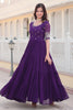 Mesmerizing Purple Embroidered Georgette Event Wear Gown