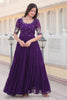 Mesmerizing Purple Embroidered Georgette Event Wear Gown